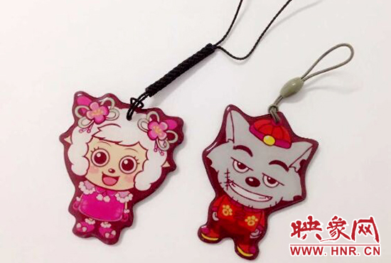 兒童節(jié)紀(jì)念卡以灰太狼和美羊羊?yàn)橹黝}人物。