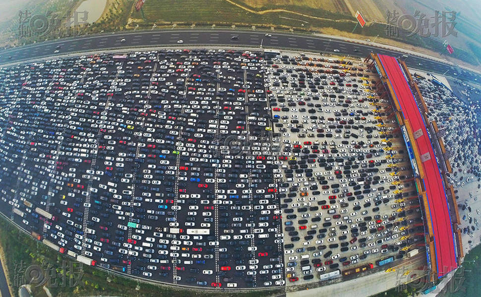 車流航拍。
