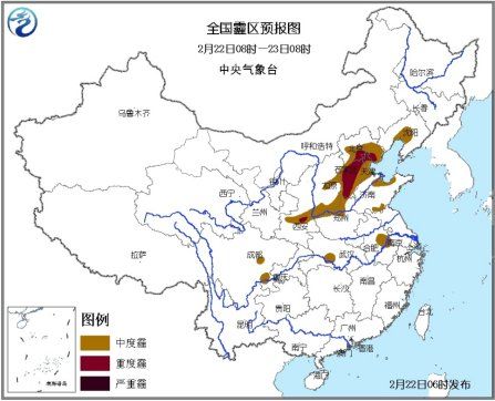 全國霾區(qū)預(yù)報(bào)圖。