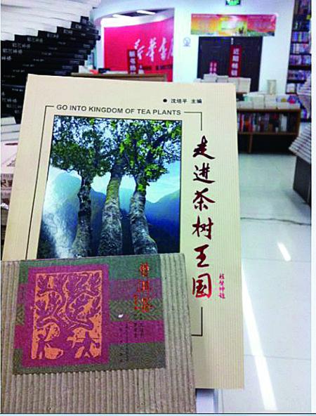 今天上午，記者在普洱市振興大道上的新華書店內(nèi)發(fā)現(xiàn)，沈培平主編的《走進茶樹王國》、《普洱茶連環(huán)畫》兩種書還在售