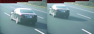 由于車速過快，高清探頭抓拍下的畫面，有一點(diǎn)點(diǎn)模糊 監(jiān)控截圖