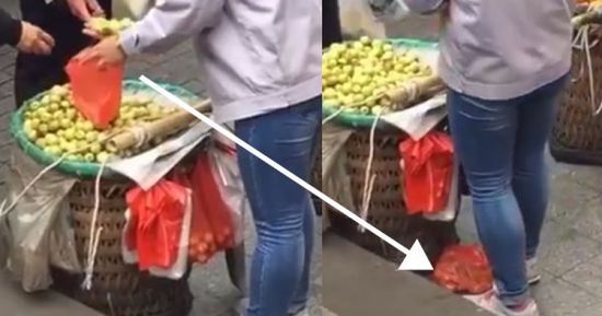 網(wǎng)上流傳的短片顯示，賣(mài)棗子棗子的小販以偷龍轉(zhuǎn)鳳的手段把棗子換掉。