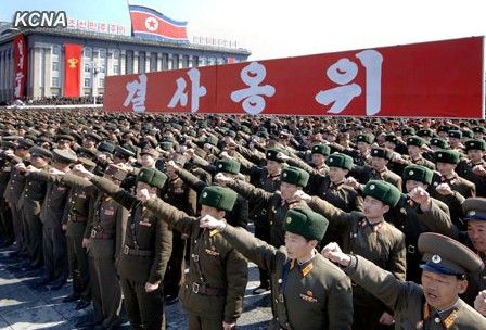 29日，平壤金日成廣場舉行軍民大會，對朝鮮人民軍最高司令部聲明表示支持。