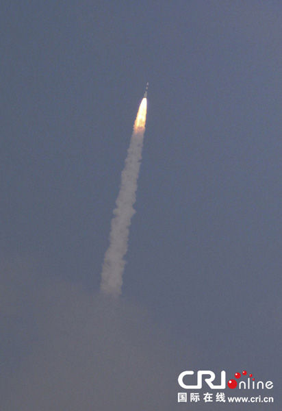 11月5日，在印度斯里赫里戈達島，極地衛(wèi)星運載火箭（PSLV-C25）攜帶印度首枚火星探測器“曼加里