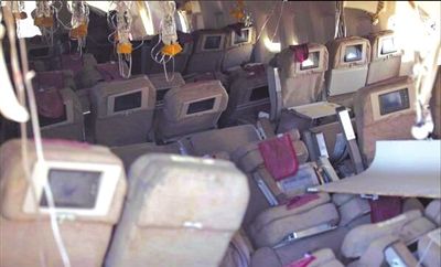 7日，美國舊金山，失事客機內(nèi)景曝光。圖/CFP