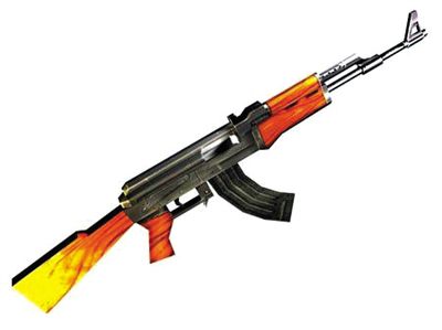 AK47步槍：哈馬斯大量仿制，是武裝分子主要武器。