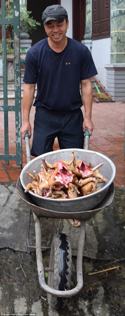 越南貓肉餐廳：將貓淹死、剝皮、切成小塊，再油炸