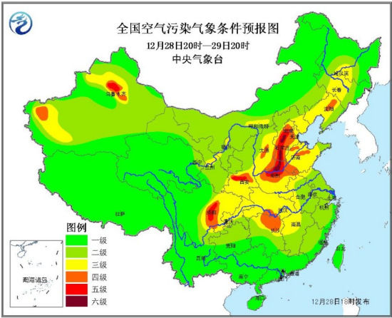 京津魯及冀中南、豫北將有輕到中度霾局地重度霾
